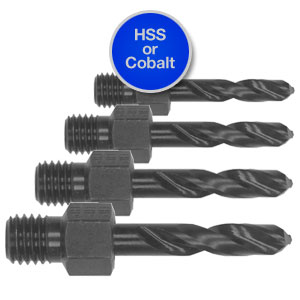 HP #10 Long Threaded Shank Drill Bits – 5-Pack, 2-1/4" Long, 1/4-28 Thread, .1935 Dia
